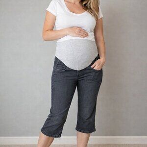 Thyme size xs Gray and Black Baby bump Maternity Jeans/Capris, pregnancy